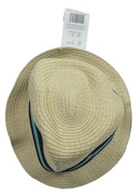 Smetanový slaměný klobouk s pruhy F&F
