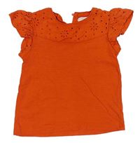 Oranžové tričko s madeirou Vertbaudet