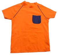Neonově oranžové UV tričko s kapsou Mini Boden