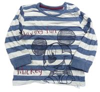Tmavomodro-smetanové pruhované triko s Mickeym George 