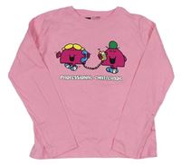 Růžové triko s Mr.Men a Little Miss 
