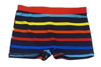Tmavomodro-barevné pruhované nohavičkové plavky Matalan 