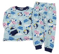 Světlemodré plyšové pyžamo s Tomíkem a tučňáky 