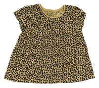 Béžovo-černé tričko s leopardím vzorem Next