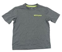 Tmavošedé melírované sportovní funkční tričko s nápisem Active Touch