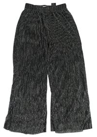 Šedé třpytivé plisované kalhoty H&M