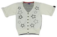 Bílo-černý pruhovaný svetr s hvězdičkami M&S