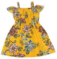 Žluté květované šaty Shein