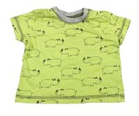 Limetkvoé tričko s nosorožci Topomini