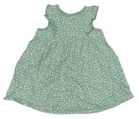 Zelené květované bavlněné šaty s volánky George