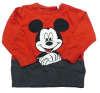 Červený svetr s Mickeym zn. Disney