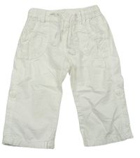 Bílé plátěné roll up kalhoty H&M