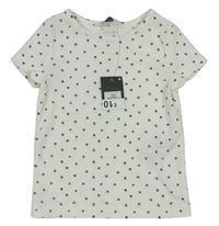 Bílé puntíkované žebrované tričko Primark