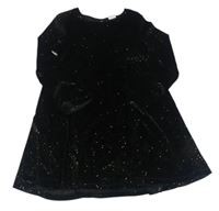 Černé třpytivé sametové šaty F&F