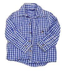 Modro-bílá kostičkovaná košile s výšivkou Lupilu