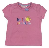 Růžové tričko s nápisem a sluníčkem Liegelind