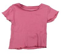 Růžové žebrované tričko Primark 