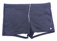 Pánské tmavomodro-bílé proužkované nohavičkové plavky Schiesser 