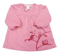 Růžové bavlněné šaty s obrázkem zn. H&M