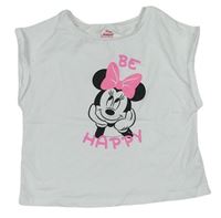 Bílé crop tričko s Minnií Disney