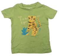 Khaki tričko s leopardem Primark