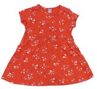 Červené květované bavlněné šaty Dopodopo