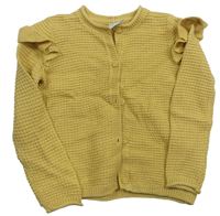Žlutý propínací svetr s volánkem Miniclub