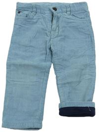 Modré podšité manšestrové kalhoty Jacaidi