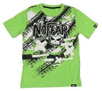 Zelené tričko s potiskem a logem No Fear