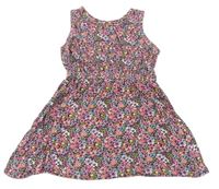Šedo-barevné květované šaty 