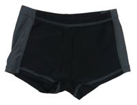 Černo-šedé nohavičkové plavky 