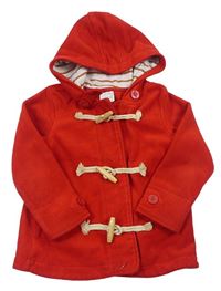 Červený fleecový kabát s kapucí Next