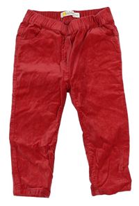 Červené manšestrové elastické kalhoty Mini Boden