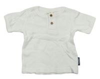 Bílé žebrované tričko s knoflíky Alana