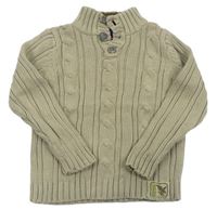Béžový svetr s copánkovým vzorem Adams