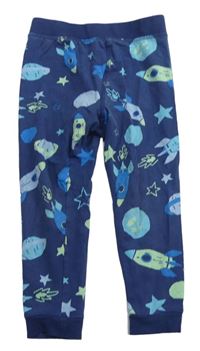 Tmavomodré pyžamové kalhoty s raketami M&S