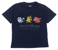 Tmavomodré tričko s rybami 