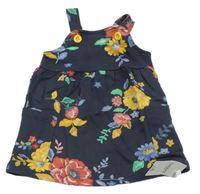 Tmavomodro-barevné květované laclové teplákové šaty Nutmeg