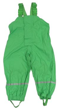 Zelené šusťákové nepromokavé laclové kalhoty impidimpi