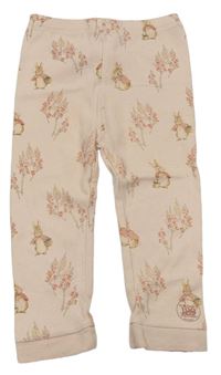 Růžové květované pyžamové kalhoty s králíky - Peter Rabbit Nutmeg