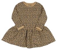 Béžové teplákové šaty s leopardím vzorem F&F
