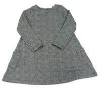 Černo-bílo-šedé kostkované vzorované cargo šaty Next