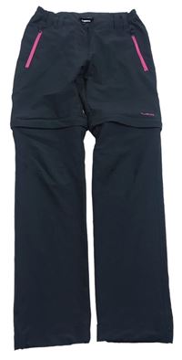 Tmavošedé šusťákové outdoorové kalhoty s odepínacími nohavicemi CMP 