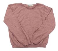 Tmavorůžový třpytivý svetr s mašlí zn. H&M