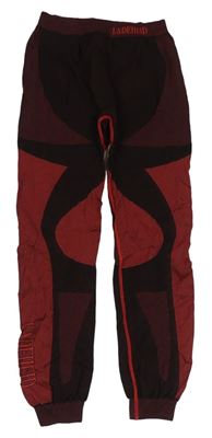 Černo-červené spodní funkční kalhoty s nápisem
