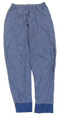 Modro-bílé pruhované pyžamové kalhoty C&A