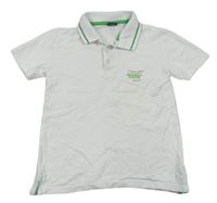 Bílé polo tričko s kapsičkou s nápisy Manguun 