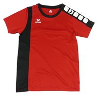 Červeno-černé sportovní funkční tričko s logem Erima
