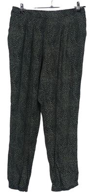 Dámské černé vzorované volné kalhoty H&M