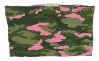 Zeleno-neonově růžový army bandeau top Candy couture